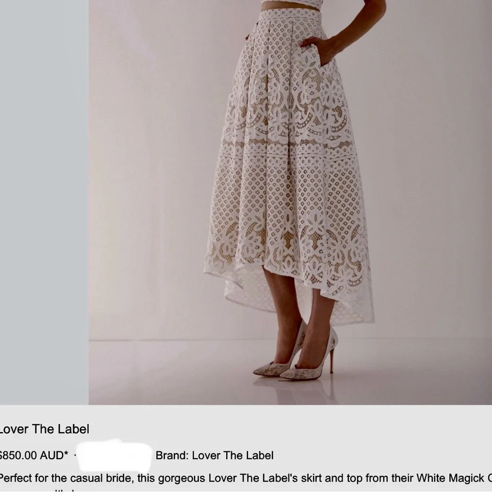 Lover, White Lace 2-level skirt - Picture 5 of 5